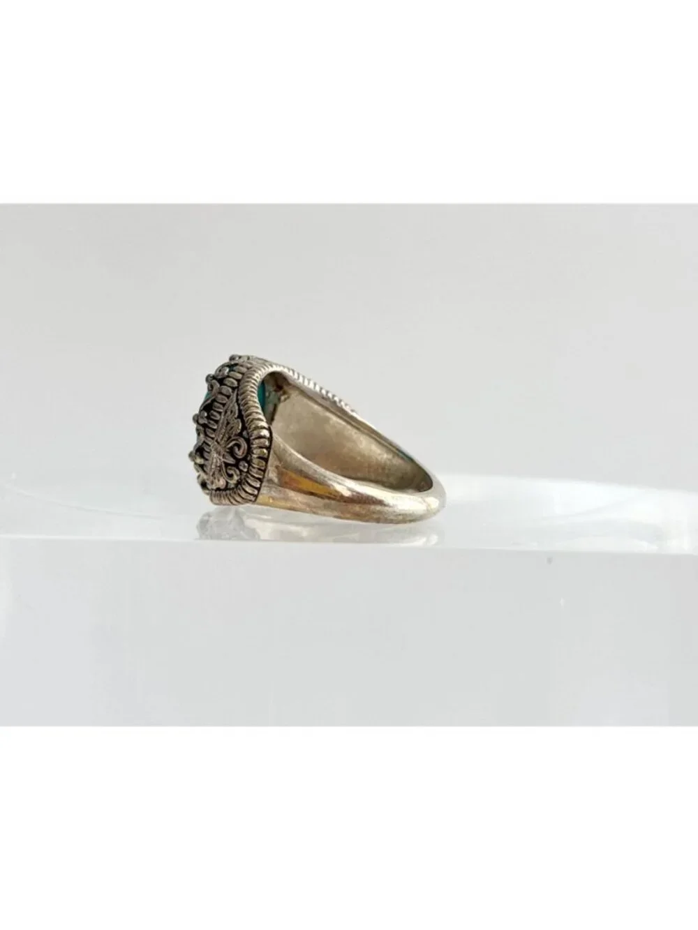 Sleeping Beauty Turquoise Butterfly Sterling Silver 925 Vintage Ring - sz 9